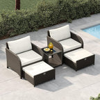 Garvee 5-Piece Outdoor Patio Conversation Set, PE Rattan Wicker Patio Furniture - Image 8