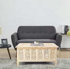 Rectangular Coffee Table – 36x18 Inch White Wash Finish Modern Wooden Center - Image 9