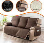 Genina Waterproof Reclining Couch Cover 3 Seat, Recliner Sofa Covers Non-Slip - Image 7