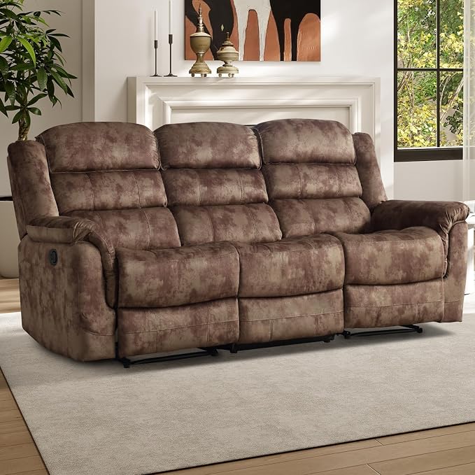 EBELLO Reclining Sofa for Living Room, Extra Wide Modern Overstuffed 3 Seat - Image 7