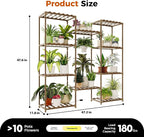 Bamworld Plant Stand with Grow Lights Large Plant Shelf - Image 6