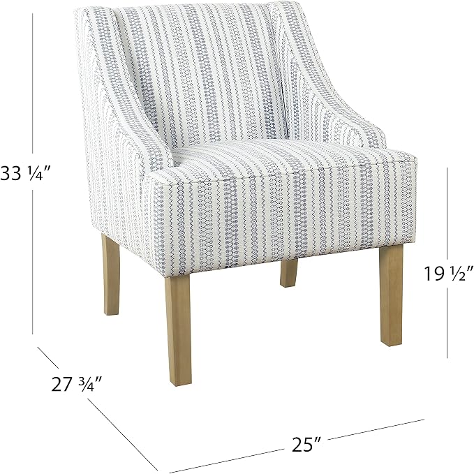 HomePop Swoop Arm Accent Chair, Ivory Stripe - Image 3