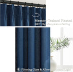 Thick Linen Denim Blue Viral Sheer Curtains 96 Inches Long - Image 3