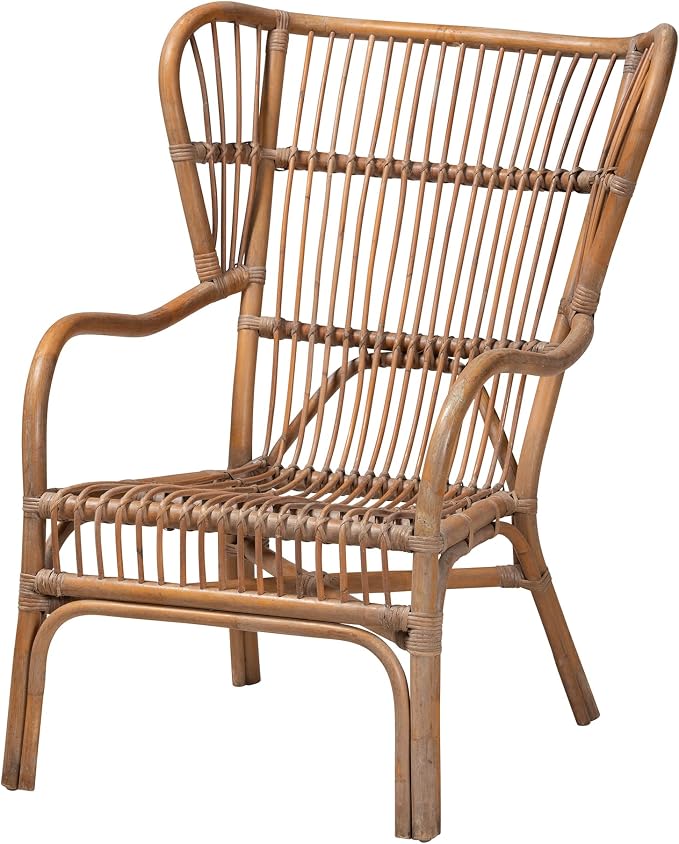 bali & pari Lamaria Natural Rattan Chair and Footstool, 2-Piece Set - Image 2