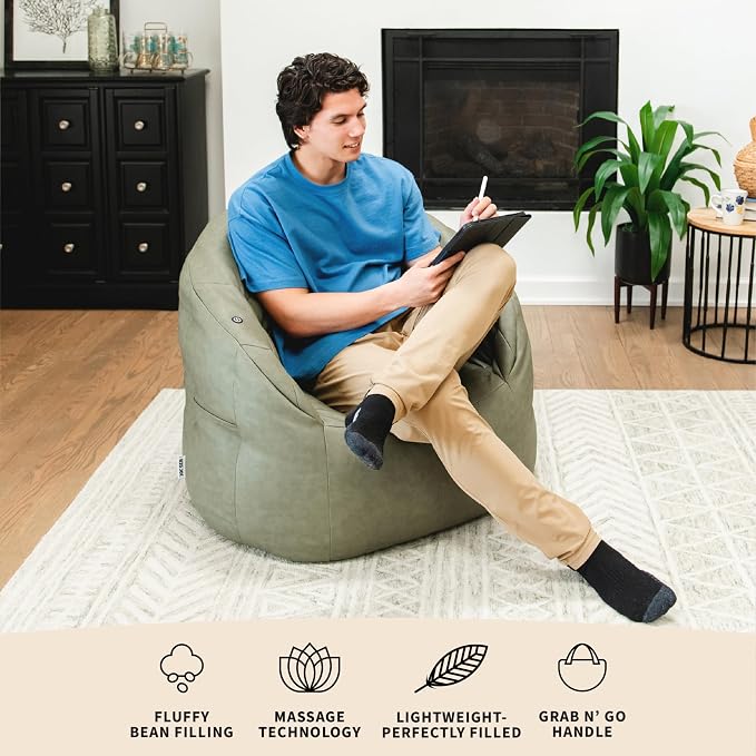 Big Joe Milano w/Vibe Vibrating Massage Bean Bag Chair - Image 7