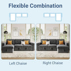 GarveeHome 84 Inch Sleeper Sofa Bed, L-Shaped Sofa, Convertible Pull Out Couch - Image 5