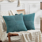 Fancy Homi 2 Packs Teal Samll Decorative Throw Pillow Covers 14x14 Inch by Fancy+Homi