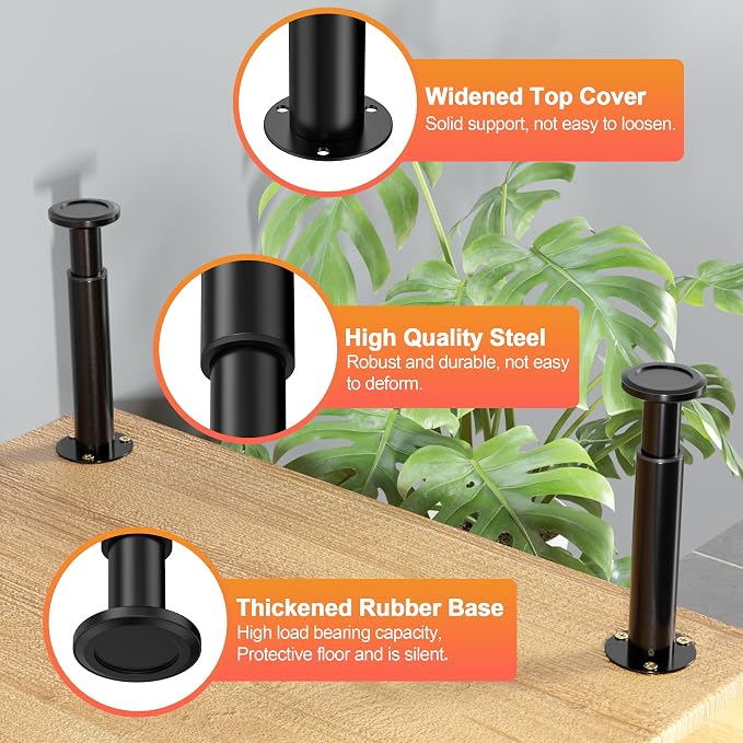Wlrrcwdttc 4 Pcs Metal Adjustable Furniture Legs 3.15-4.72 inch, Adjustable - Image 6