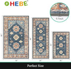 HEBE Boho Kitchen Rugs Set of 3, Non Slip Washable Kitchen Mats - Image 2