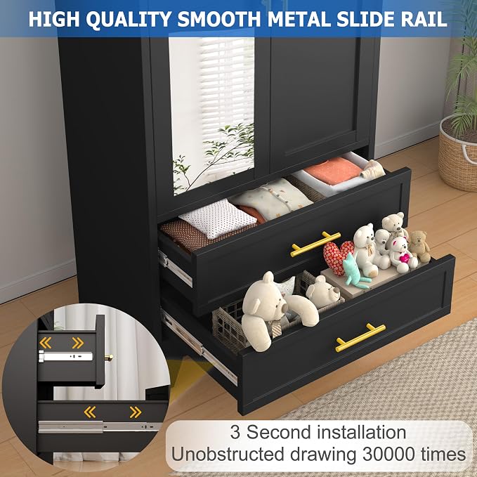 GAIOUS Steel Armoire Wardrobe Closet - Image 4