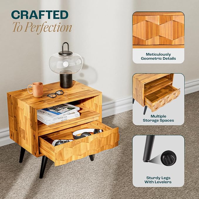 Bme Georgina Solid Wood Nightstand - Image 3