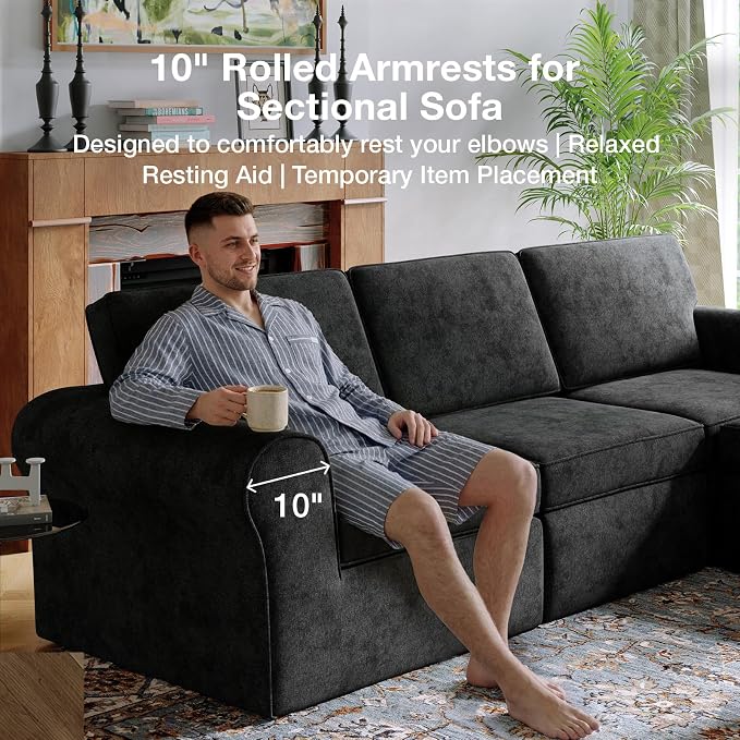 Novilla 138" Modular Sectional Sofa, Modular Sectional Couches - Image 16