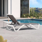 PURPLE LEAF Patio Chaise Lounge Chair Set Outside Aluminum Plastic Stackable - Image 3