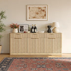 Evermagin 67" Fluted Oak Sideboard Buffet Cabinet - Image 3