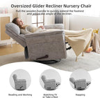 Oversized Glider Rocker Recliner, Chenille Rocking Nursery Chair - Image 7