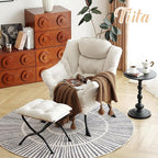 Tiita Lazy Chair with Ottoman, Comfy Leisure Sofa Armchair with Ottoman - Image 9