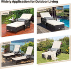 COSTWAY PE Rattan Chaise Lounge Chair, 6 Gear Adjustable Recliner - Image 5