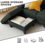 Sectional Sofa Couch for Living Room, Deep 3-Seater L Shaped Couches - Image 6