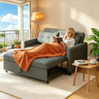 Gizoon 3-in-1 Convertible Loveseat Sleeper Couch Bed, 71.7" Extended Pull Out by Gizoon