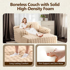 VINGLI Boneless Chaise Lounge Chair Indoor, 55.5" Deep Seat Sleeper Sofa Bed - Image 3