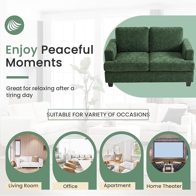 YOUDENOVA Sofa, 63” Comfy Loveseat Sofa - Image 5