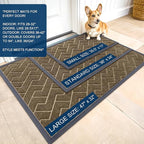OLANLY Front Door Mat Outside 59x34, All-Season Absorbent Rubber Doormat | Brown - Image 2