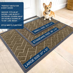 OLANLY Front Door Mat Outside 47x32, All-Season Absorbent Rubber Doormat | Brown - Image 2