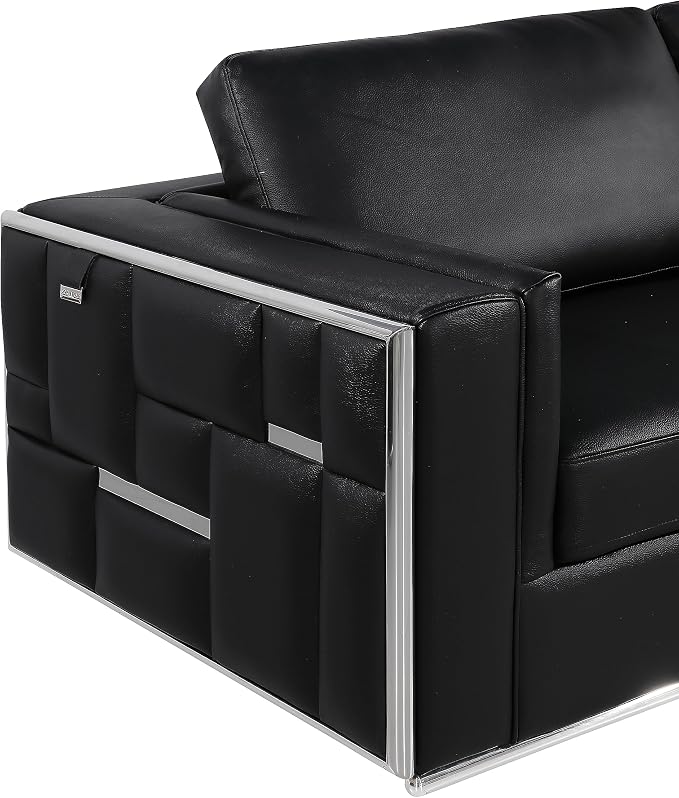 Blackjack Furniture Catania Modern Top Grain Italian Leather Sofa Set - Image 8