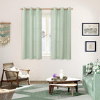 YoungsTex Sage Green Linen Curtains 48 Inch Length - Image 2