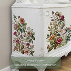 Floral Rub on Transfer for Furniture Vintage Large Flower UV DTF Transfer - Image 5