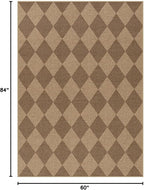 Lahome Checkered Easy Jute Indoor Outdoor Rug, 5x7 Area Rugs - Image 2