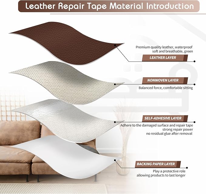 KING MOUNTAIN Leather Repair Patch, 4 x 63 Inches self Adhesive Leather Repair - Image 3