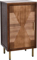 eHemco Modern End Table with Storage, Two-Toned Ribbed Parquet Design, Antique by eHemco