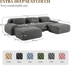 Boneless Sectional Couch, No Assembly Required, 117.3” U Shaped Modular Cloud - Image 3