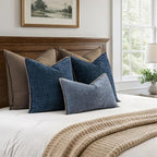 MIULEE Decorative Lumbar Throw Pillow Covers 12x20 in Dark Grey Blue 2 Pack | - Image 6