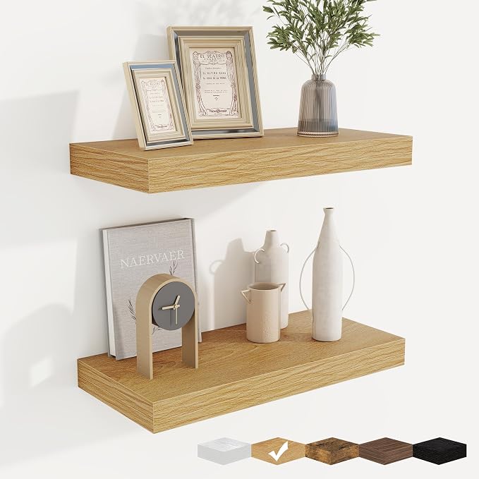 fuqing Floating Shelves for Wall, Wall Mounted Wood Floating Shelf by Fuqing