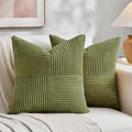 Fancy Homi 2 Packs Moss Green Decorative Throw Pillow Covers 18x18 Inch by Fancy+Homi