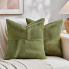 Fancy Homi 2 Packs Moss Green Decorative Throw Pillow Covers 18x18 Inch by Fancy+Homi
