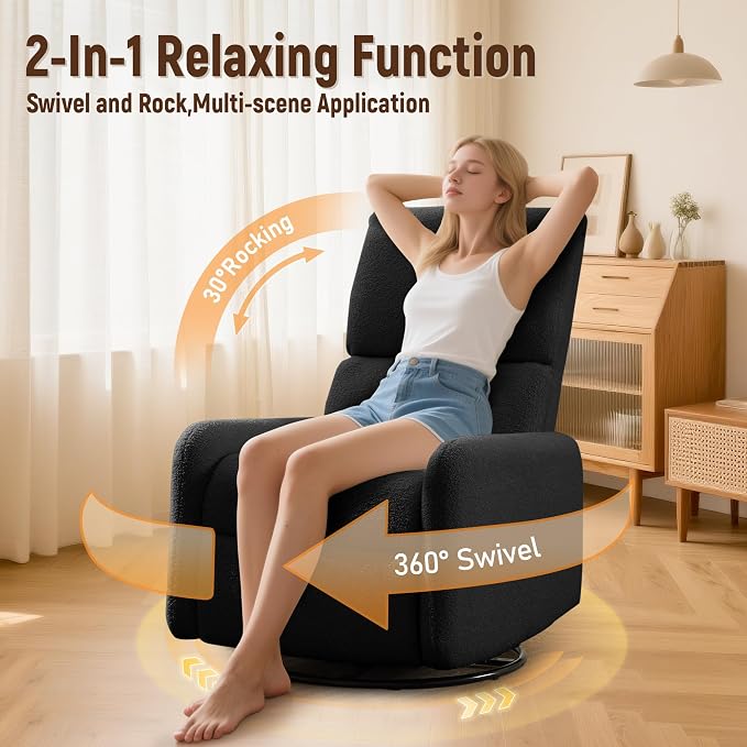 Korser 360° Rocking Chair, Nursery Rocker Chair - Image 3
