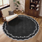 GarveeHome Round Area Rug 5ft Scalloped Washable Circle Rug - Image 2