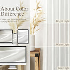 Off White Linen Blend Semi Sheer Curtains 86 Inches Long 2 Panel Set Pocket - Image 4