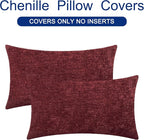 CaliTime Decorative Couch Throw Pillow Covers 26 X 16 Inches Burgundy | Pack of - Image 6