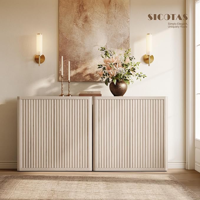 SICOTAS Buffet Cabinet with Storage 69.2" Sideboard Accent Modern Credenza with - Image 3