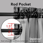 Simplebrand Black Sheer Curtains 120 Inches Long, Extra Long Rod Pocket Solid - Image 4