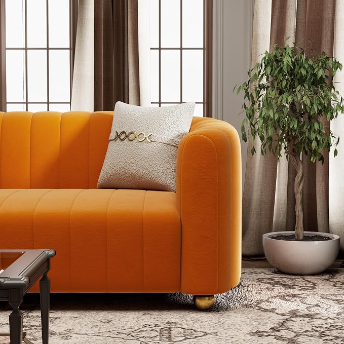 KEAI 83.46" Velvet Couch for Living Room Large Modern Sofa - Image 5