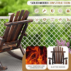 Outvita Wooden Rocking Chair, Fir Log Adirondack Rocker, Outdoor Wood Accent - Image 6