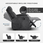 Lexicon Manual Recliner Chair, Textured Microfiber Reclining Chair, Wall Hugger - Image 4