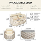 TWT 5-Piece Aluminum Patio Furniture Set, Olefin Rope Modern Outdoor - Image 4