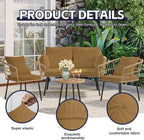 8Pcs Patio Cushion Covers, Outdoor Stretch Cushion Covers, Washable | Stretch - Image 3