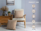 Stellhome Linen Throw Pillow Covers Square Solid Farmhouse Burlap Cushion Covers - Image 3